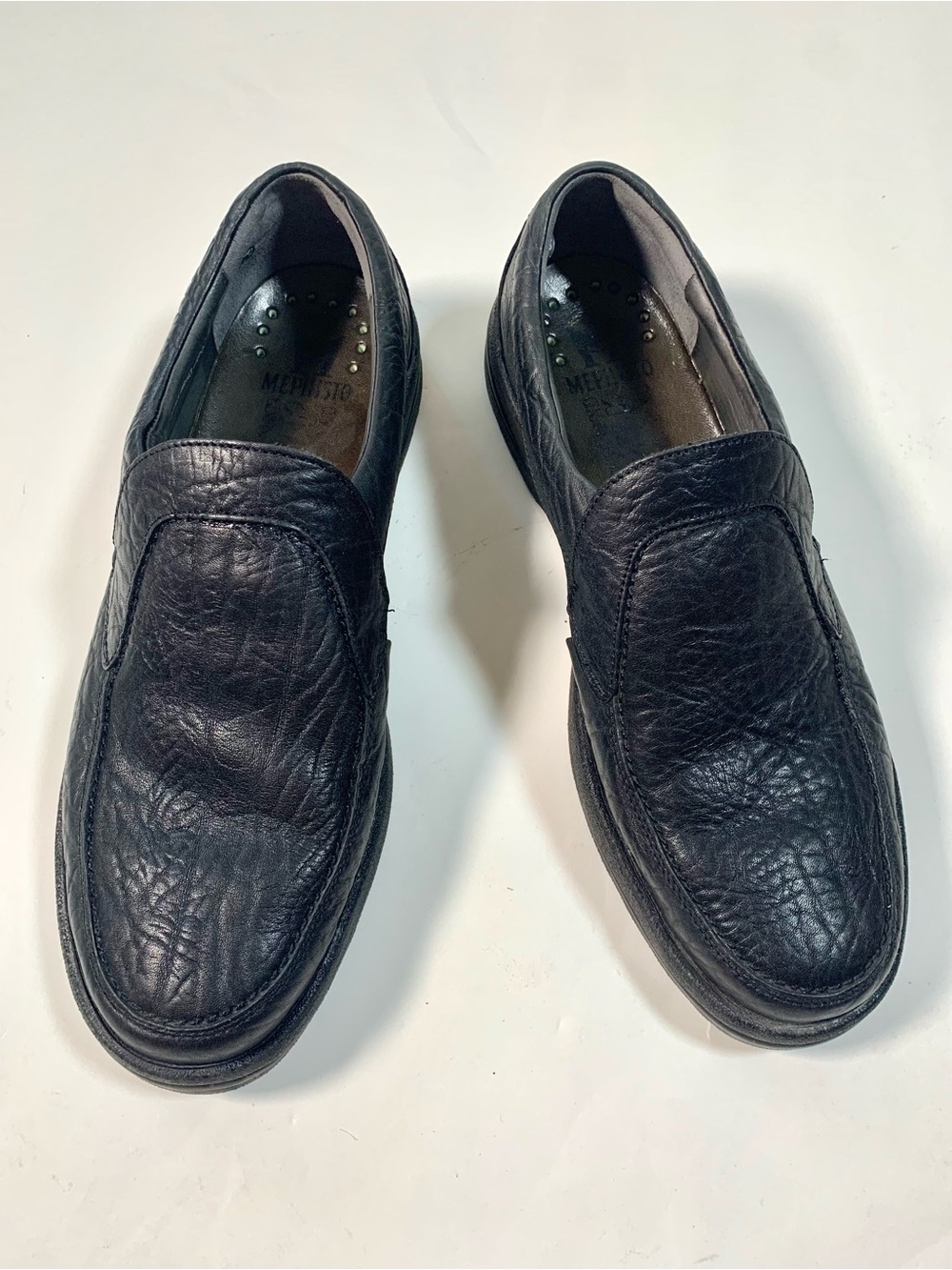Mephisto Men's Black Slip-On Leather Loafers